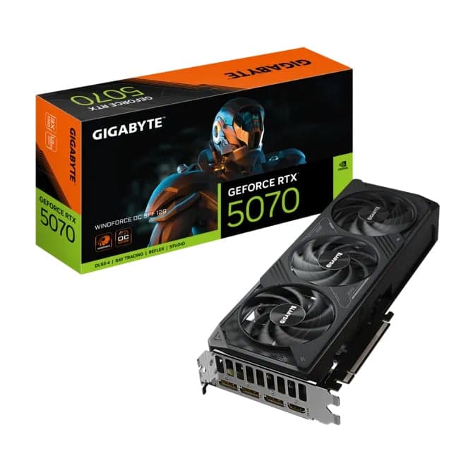 Card màn hình NVIDIA GeForce RTX 5070 Gigabyte WINDFORCE SFF | 12GB GDDR7, 6144 CUDA, 750W
