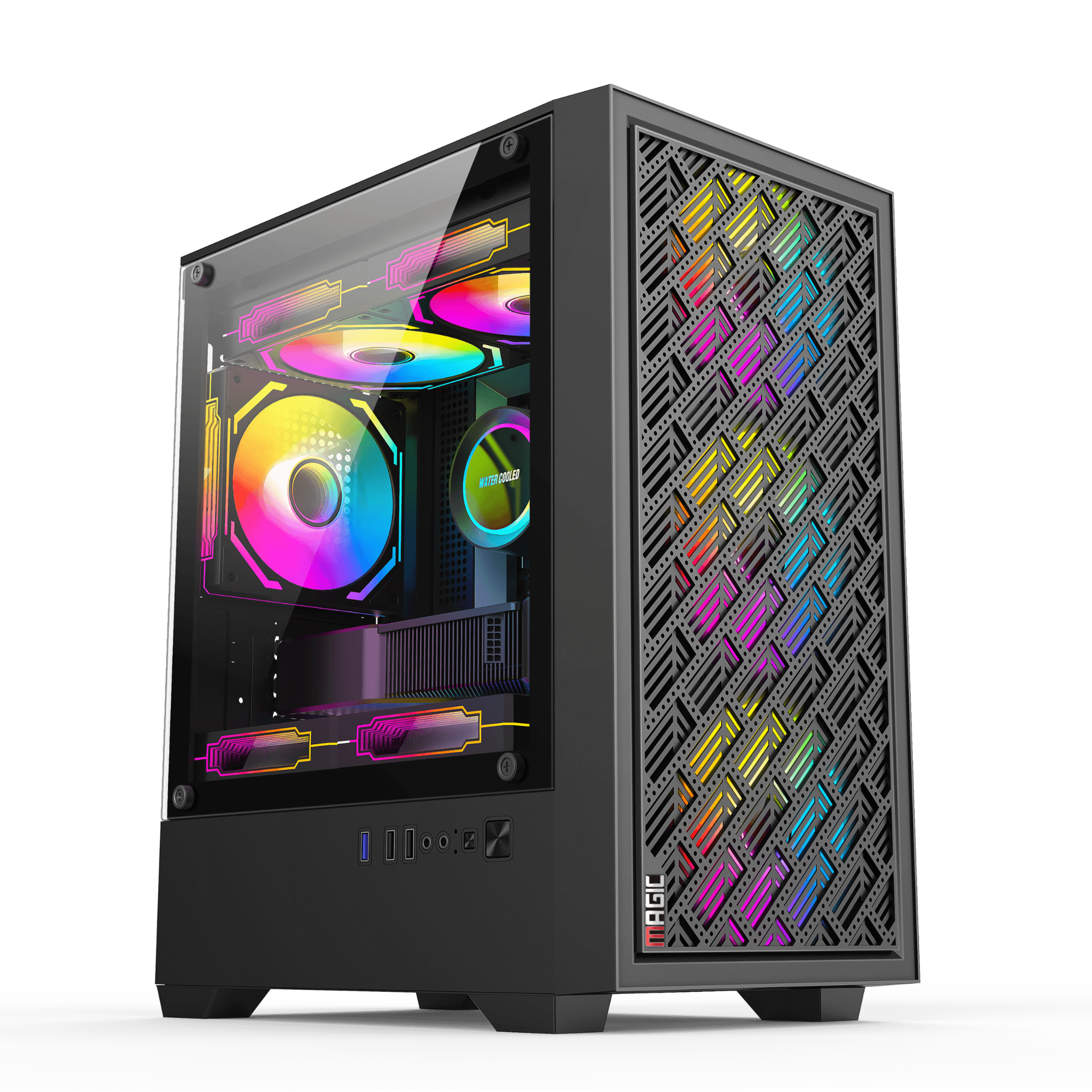 Thùng máy SAMA Magic GM-03 Mesh (Chưa kèm Fan) | M-ATX, Mini-ITX, Mặt lưới, Đen