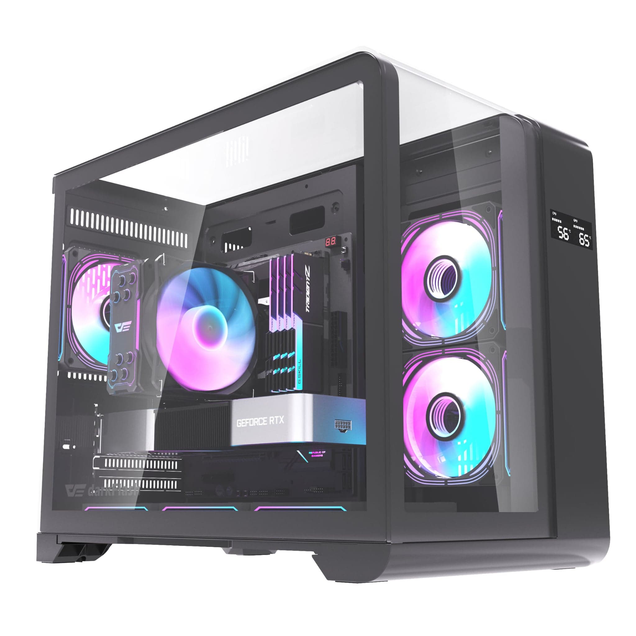 Thùng máy DarkFlash L280M (Chưa kèm Fan) | M-ATX/ITX, Kính cường lực, Đen