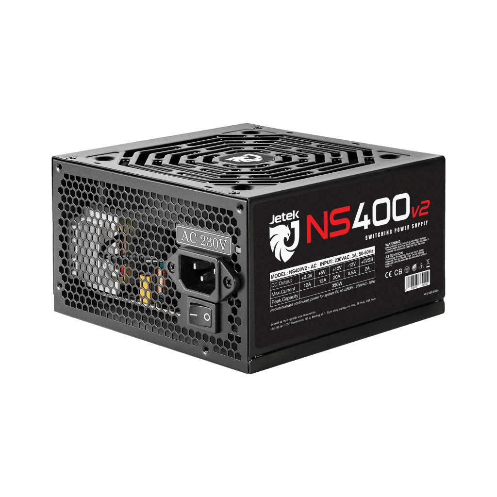 Nguồn máy tính Jetek NS400 V2 | 250W, ATX, Non Modular