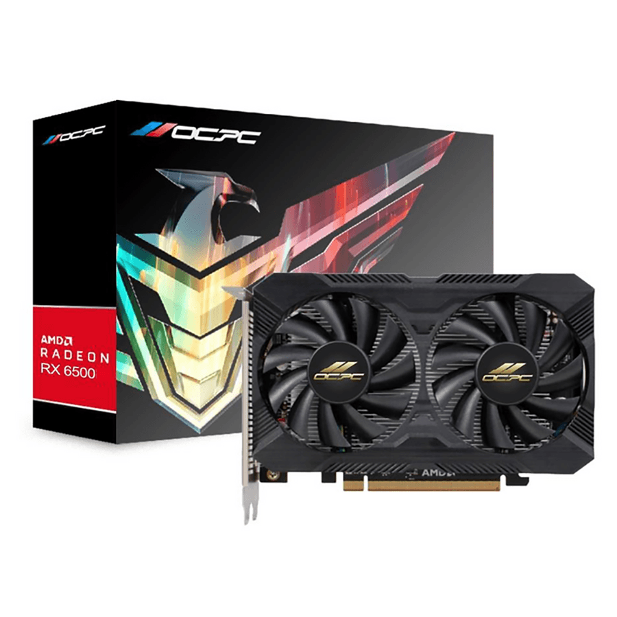 Card màn hình OCPC Radeon RX 6500 XM 2X Fans Black | 8GB GDDR6, 64-bit, Dual Fan