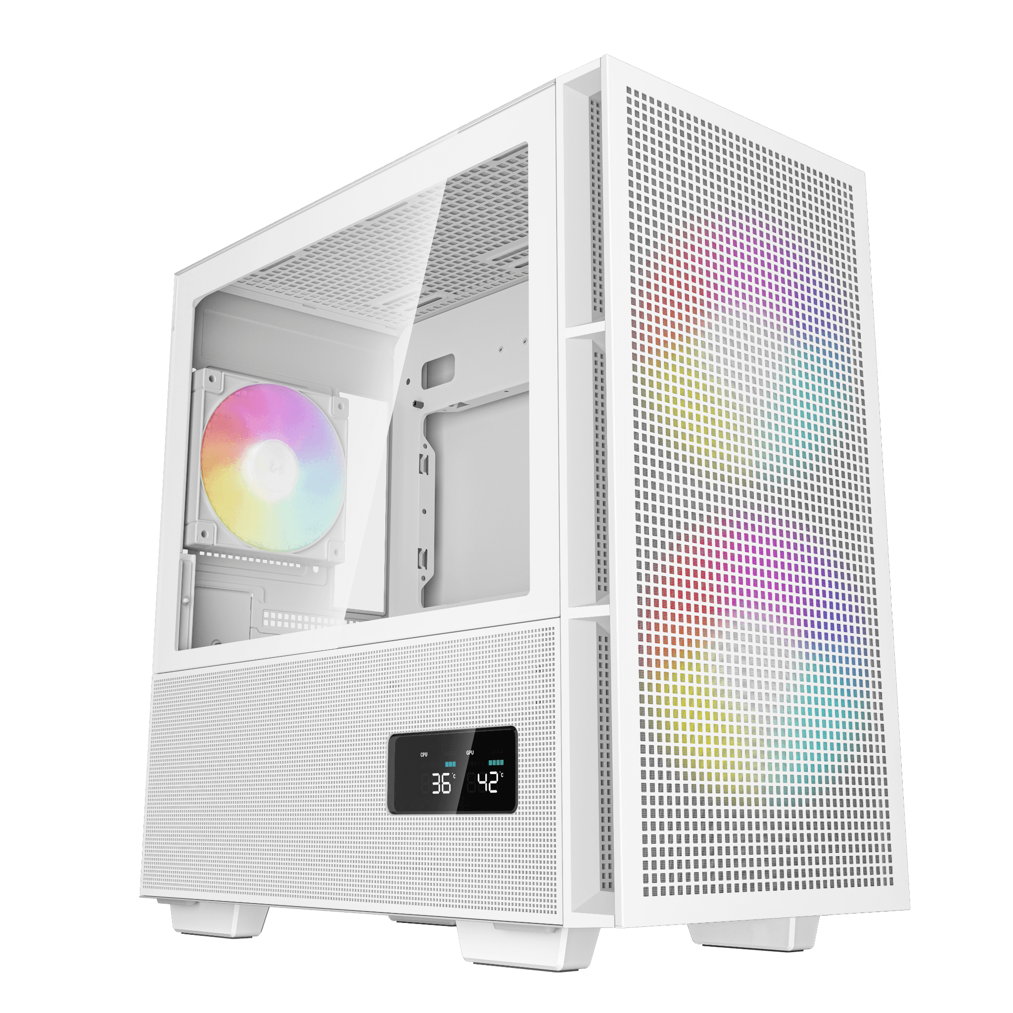 Thùng máy Deepcool CH360 Digital WH - Trắng | Kèm sẵn 3 fan ARGB