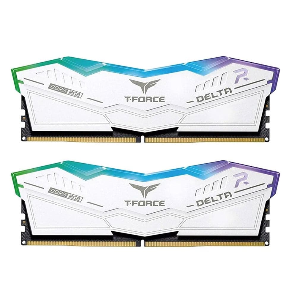 Ram DDR5 TEAMGROUP 32G/6000 T-Force Delta White RGB (2x16GB) Tản Nhiệt (FF4D532G6000HC38ADC01)