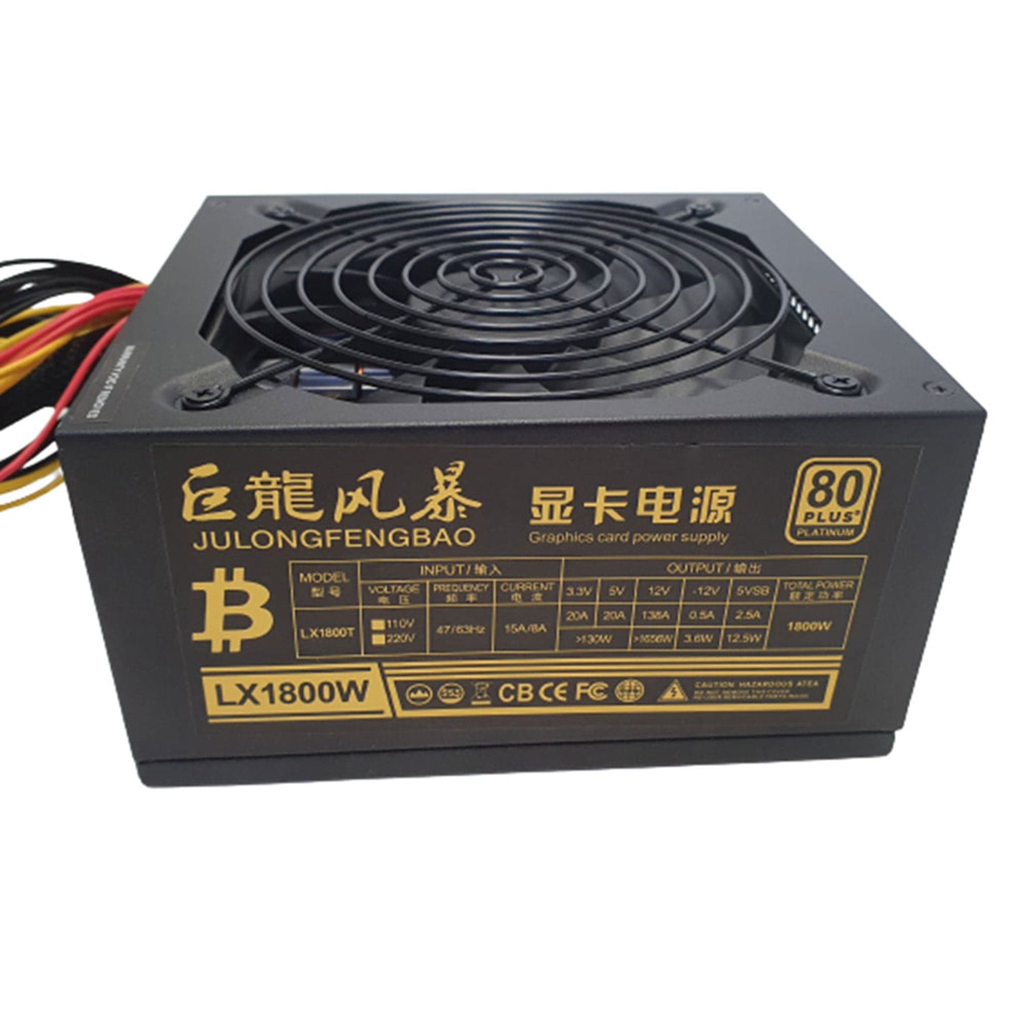 Nguồn máy tính Bitcoin 1800W 80 Plus LX1800W Không Dây Nguồn | Non Modular, ATX
