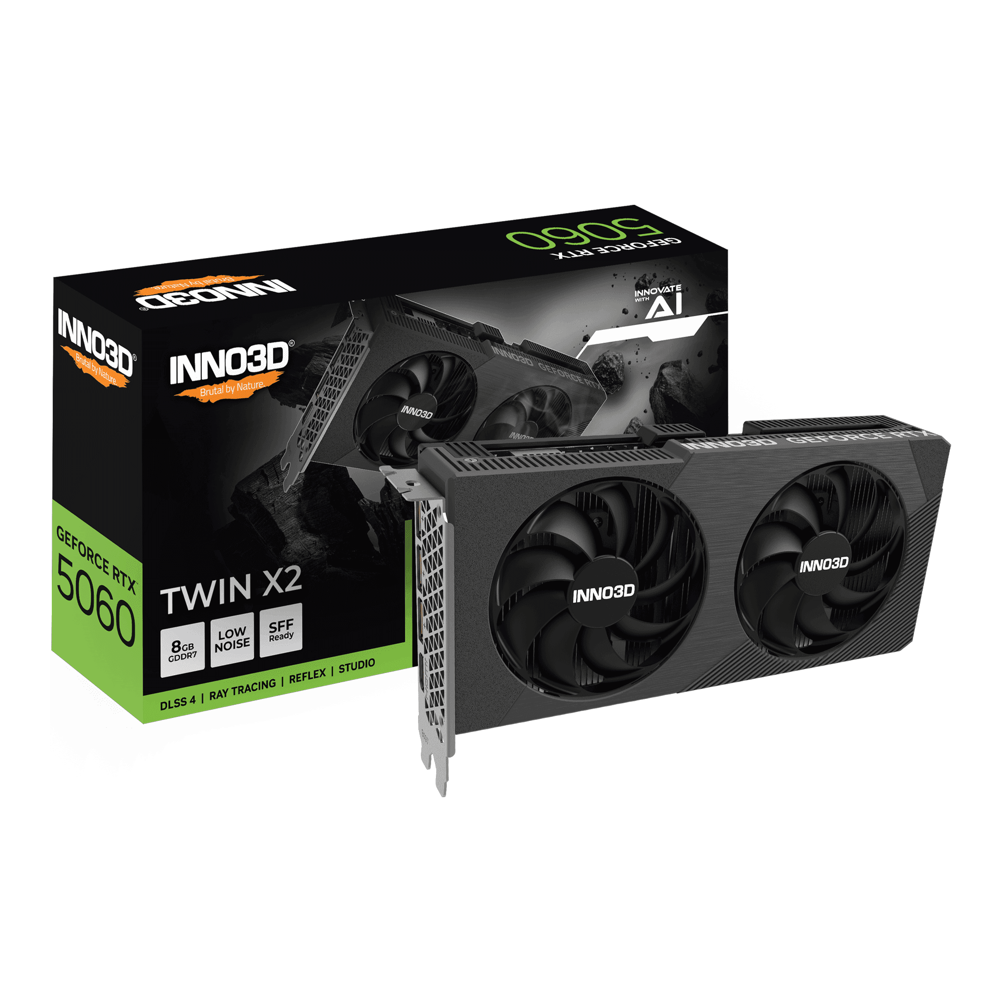 Card màn hình NVIDIA GeForce RTX 5060 INNO3D TWIN X2 | 8GB GDDR7, 3840 CUDA, 550W