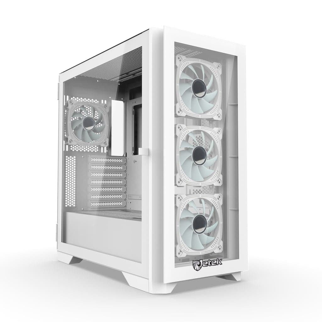 Thùng máy Jetek Gaming Squid Z6 Trắng - Kèm sẵn 4 Fan RGB