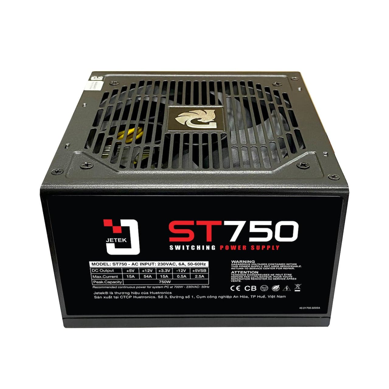 Nguồn máy tính Jetek J Series 750W (ST750 ATX 12V PFC) | Non Modular, ATX