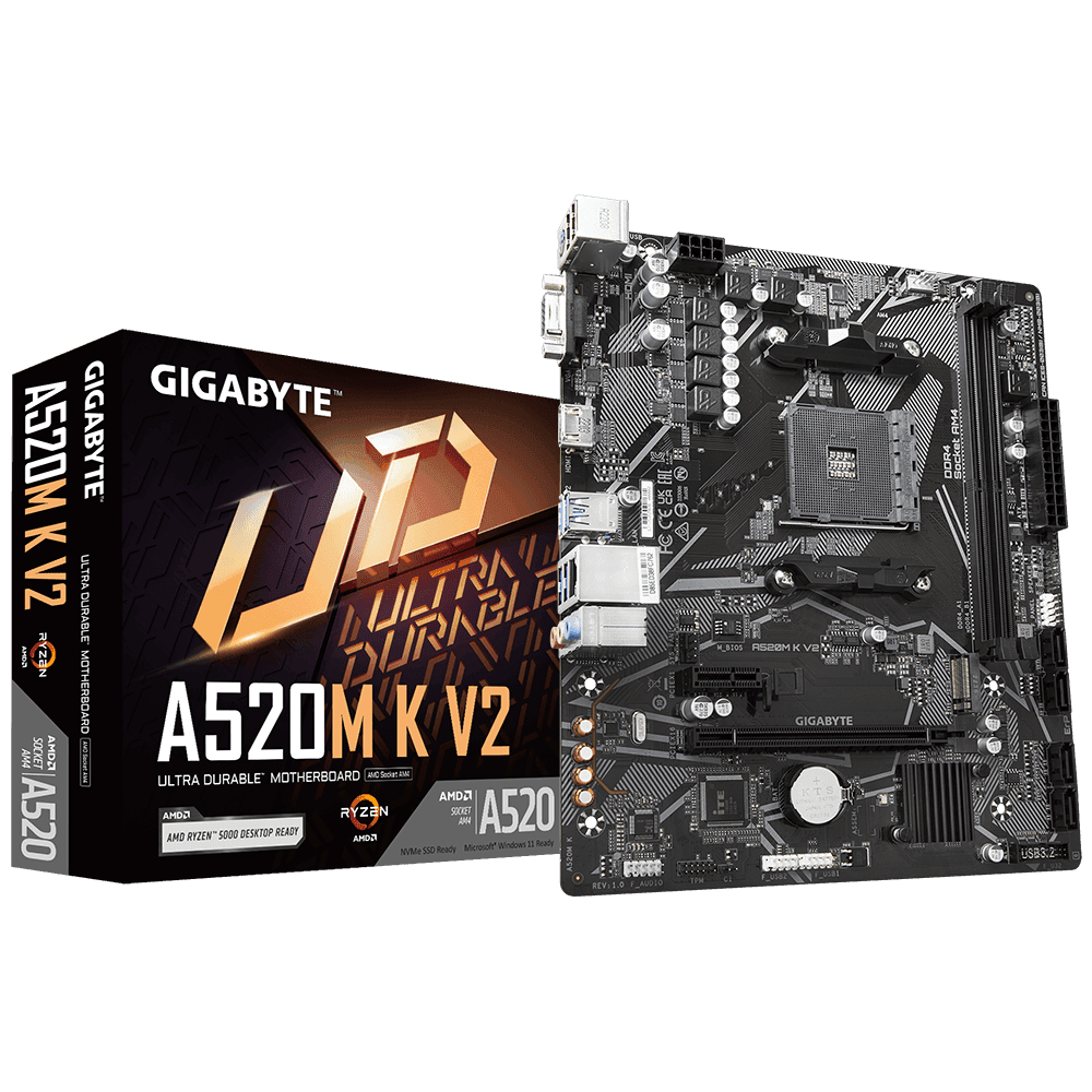Mainboard Gigabyte A520M K V2 DDR4 | AM4, mATX, 2 khe RAM