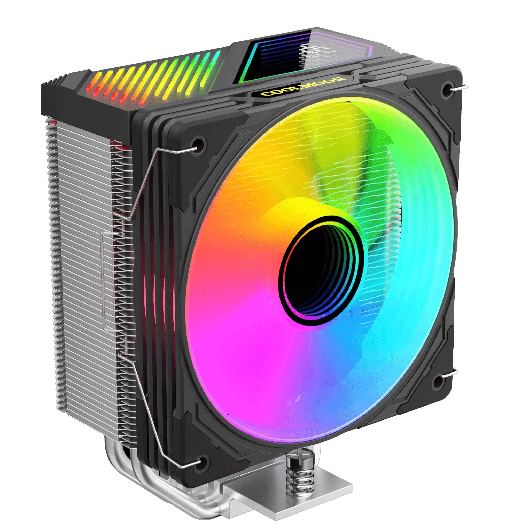 Tản nhiệt khí CoolMoon GT400 | ARGB Display, Đen