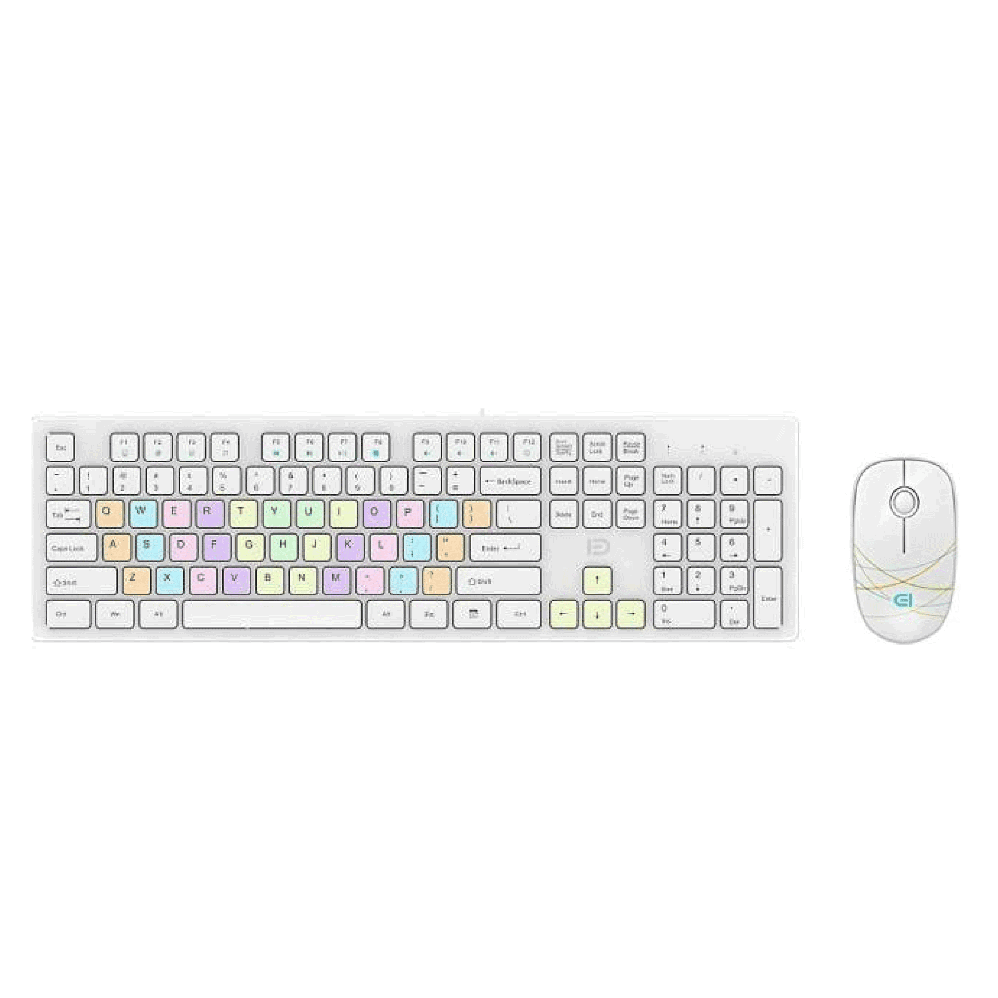 Combo phím chuột giả cơ gaming FD G9500P | Có dây, Fullsize, Membrane, RGB Rainbow, White