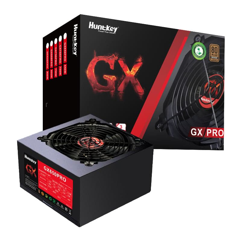 Nguồn máy tính HuntKey GX650 Pro 80 Plus Bronze (230V) - Đen | Non Modular, ATX