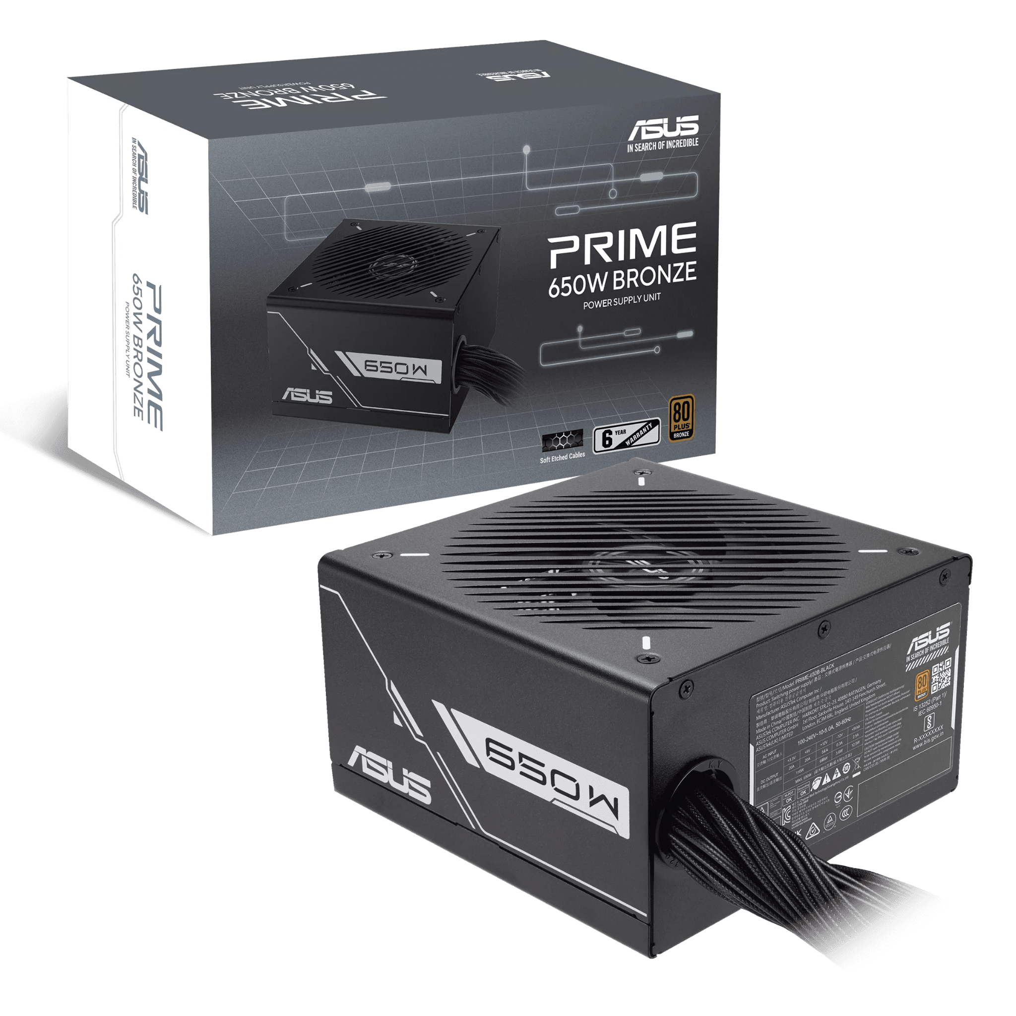 Nguồn máy tính Asus Prime 650W Bronze 80 Plus (90YE00Y1-B0NA00) | Non Modular, ATX