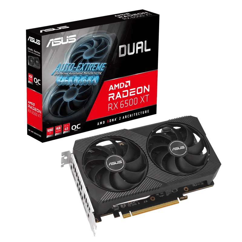 Card màn hình AMD Radeon RX 6500 XT ASUS Dual OC | 4GB GDDR6, 1024 SP, 500W