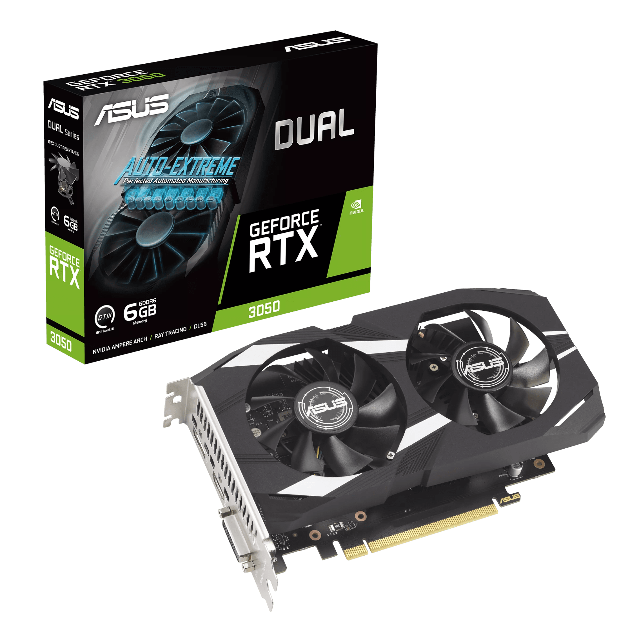 Card màn hình NVIDIA GeForce RTX 3050 ASUS Dual | 6GB GDDR6, 2304 CUDA, 450W