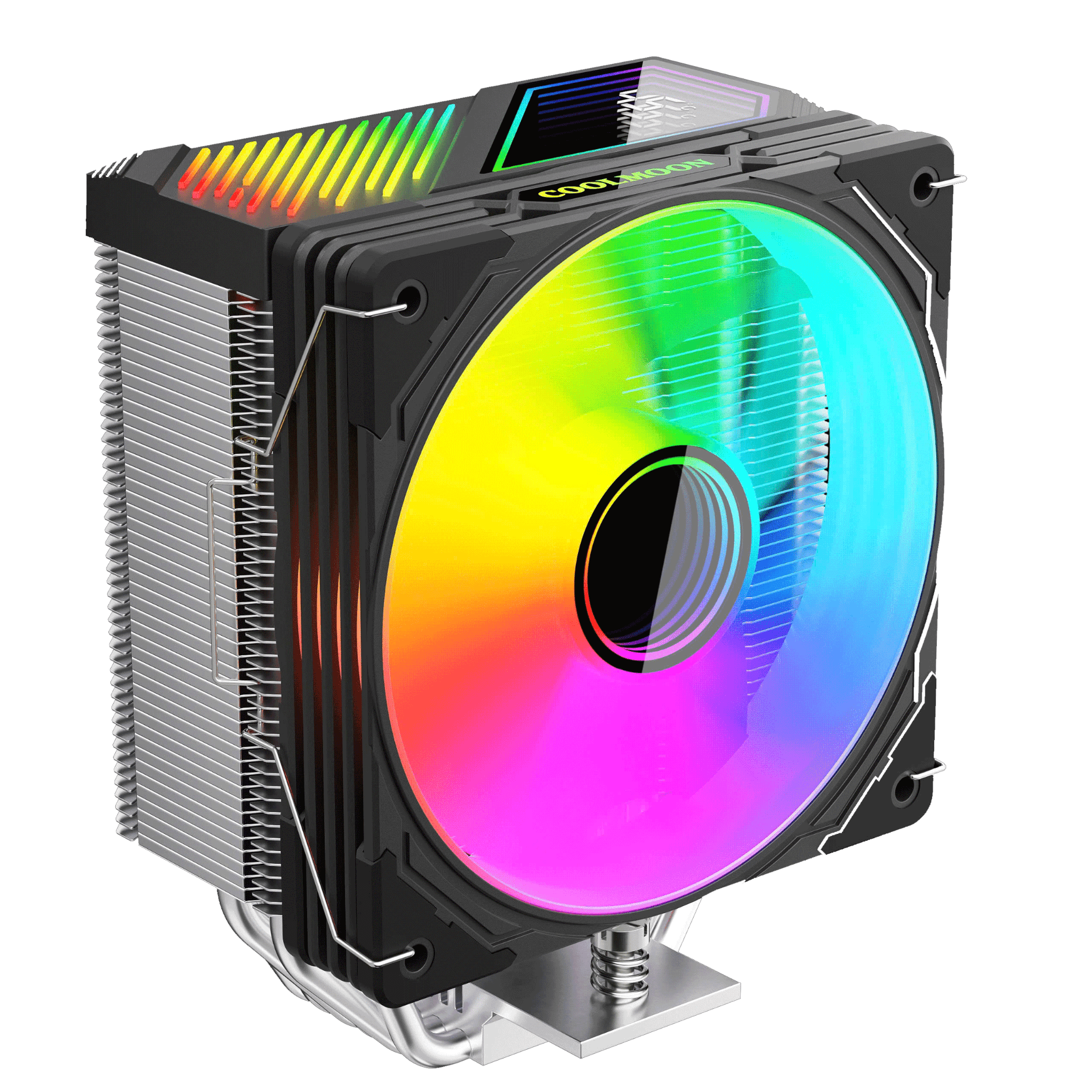 Tản nhiệt khí CoolMoon GT600 | ARGB Display, Đen