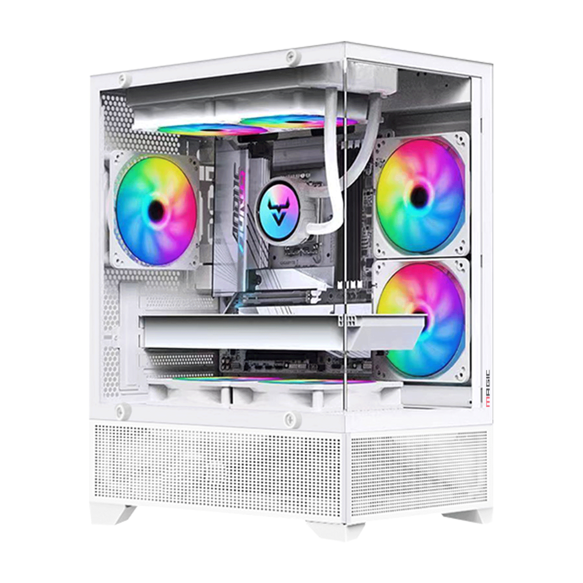 Thùng máy Case Magic Mix Tower Air - Trắng | Aio 240, hồ cá