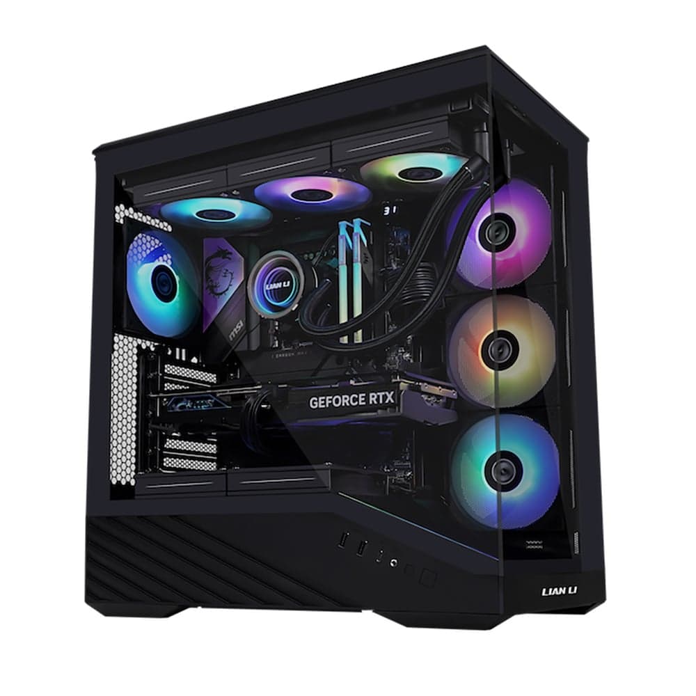 Thùng máy Lian Li Vector V100 (Kèm sẵn 4 Fan) (CASELLV100RX) | Mid Tower, Kính cường lực, ARGB, Đen