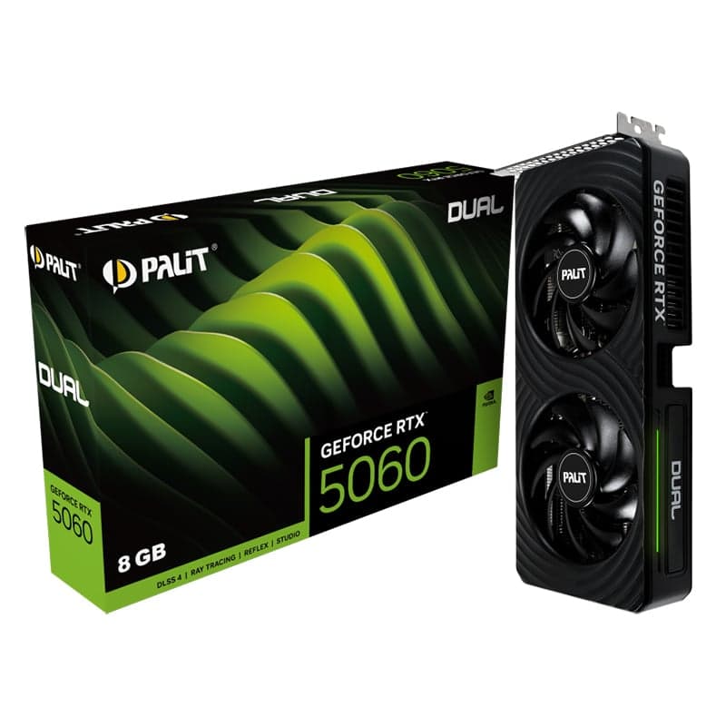 Card màn hình NVIDIA GeForce RTX 5060 Palit Dual | 8GB GDDR7, 3840 CUDA, 550W