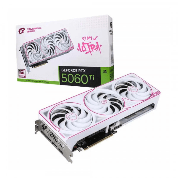 Card màn hình NVIDIA GeForce RTX 5060 Ti Colorful iGame Ultra White OC | 16GB GDDR7, 4608 CUDA, 650W