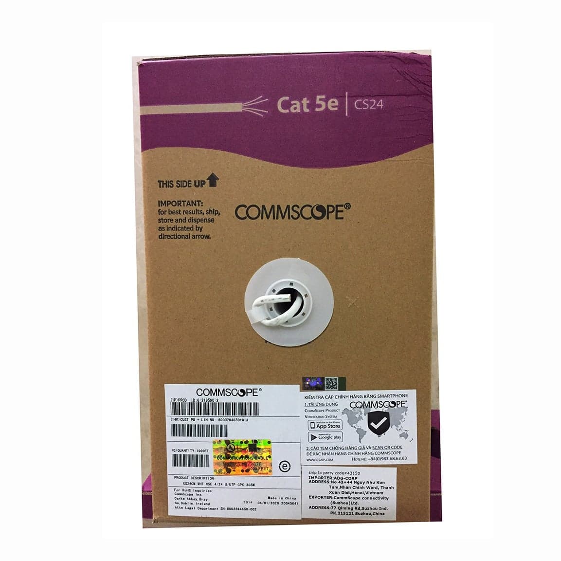 Cáp mạng AMP (COMMSCOPE) Cat5E 4UTP 305M 24AWG (6-219590-2)