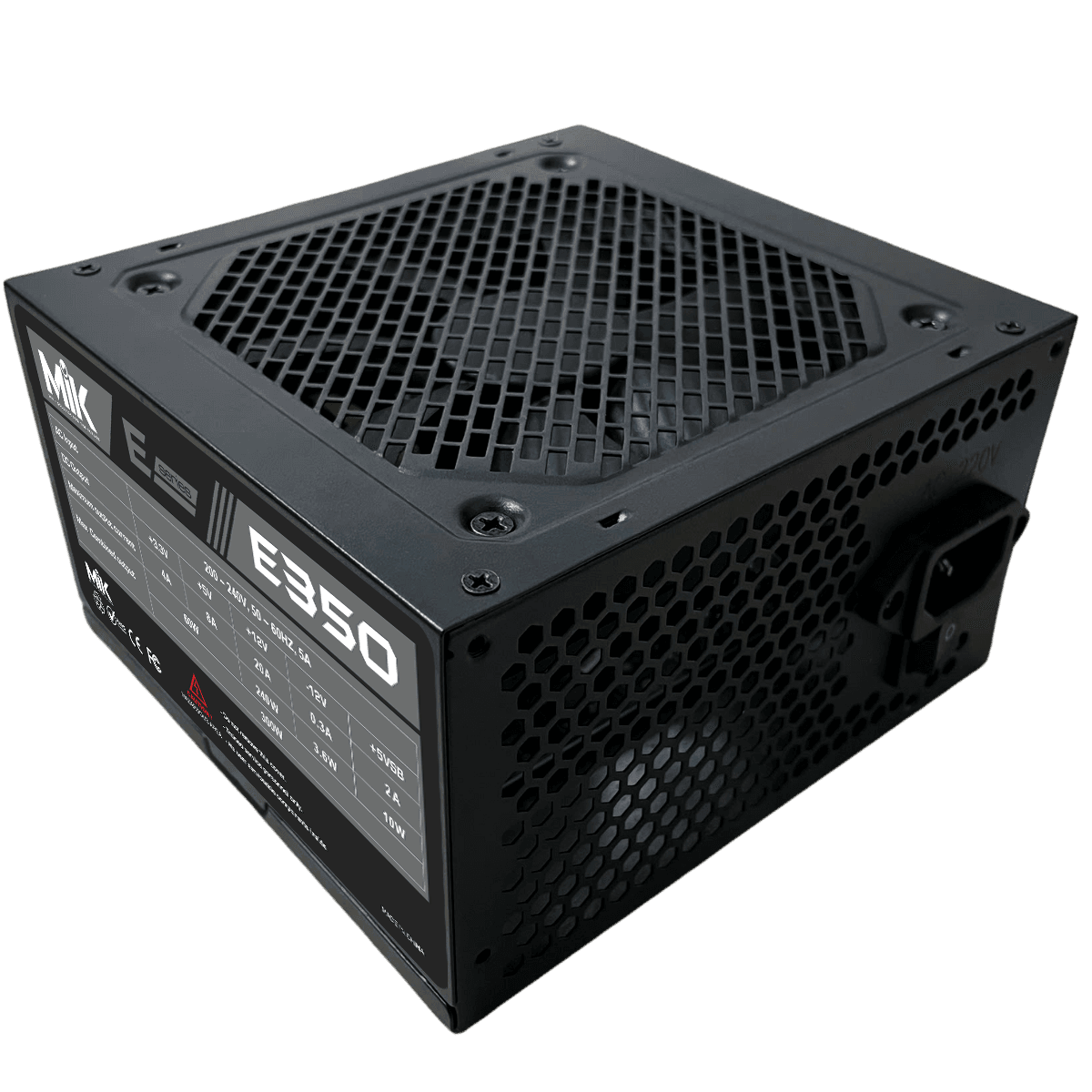 Nguồn máy tính MIK E350 250W | ATX, Fan 120mm, Đen
