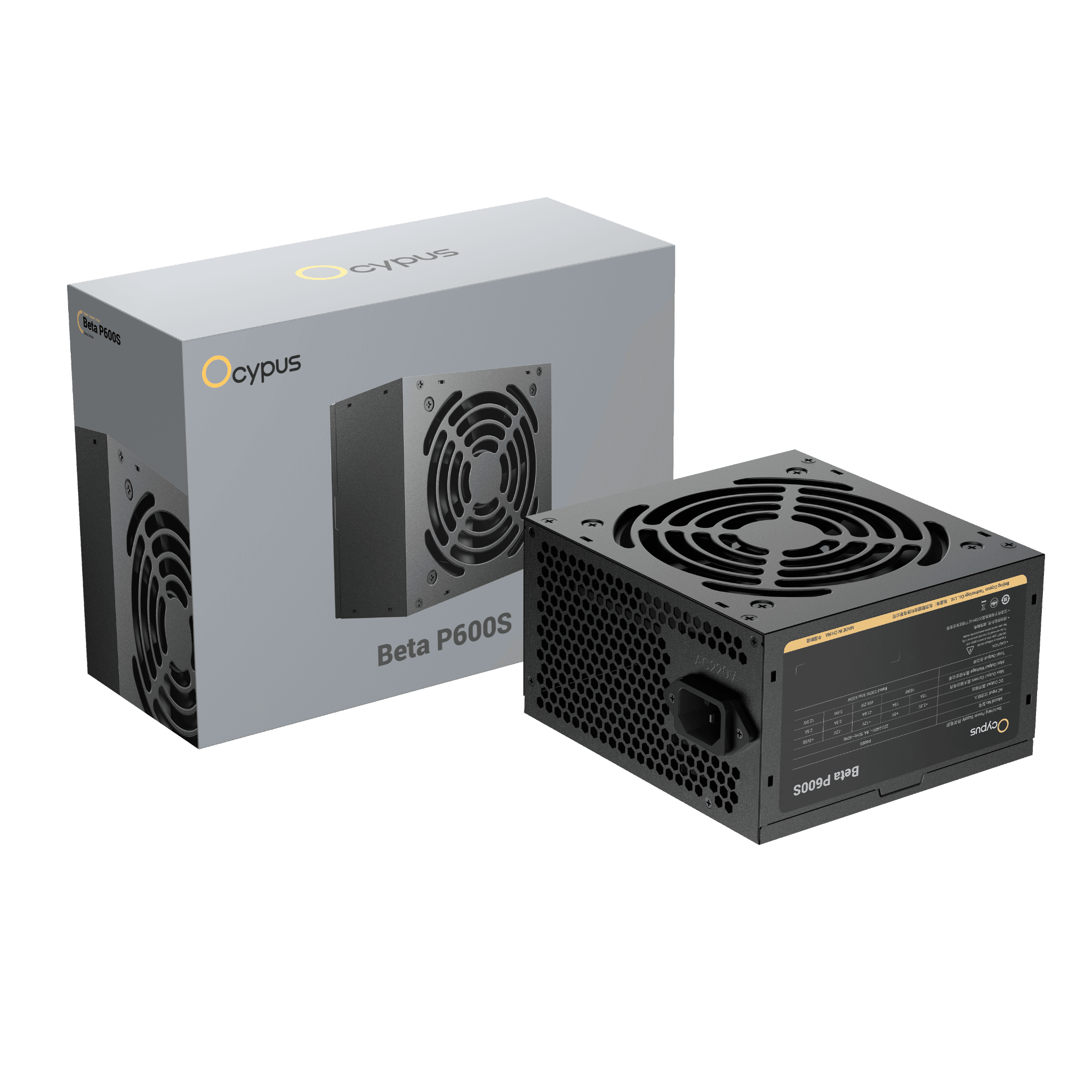 Nguồn Ocypus Beta P600S 600W (P/N Beta-P500S-NDHBK026X-EU) | Non Modular, ATX, Đen