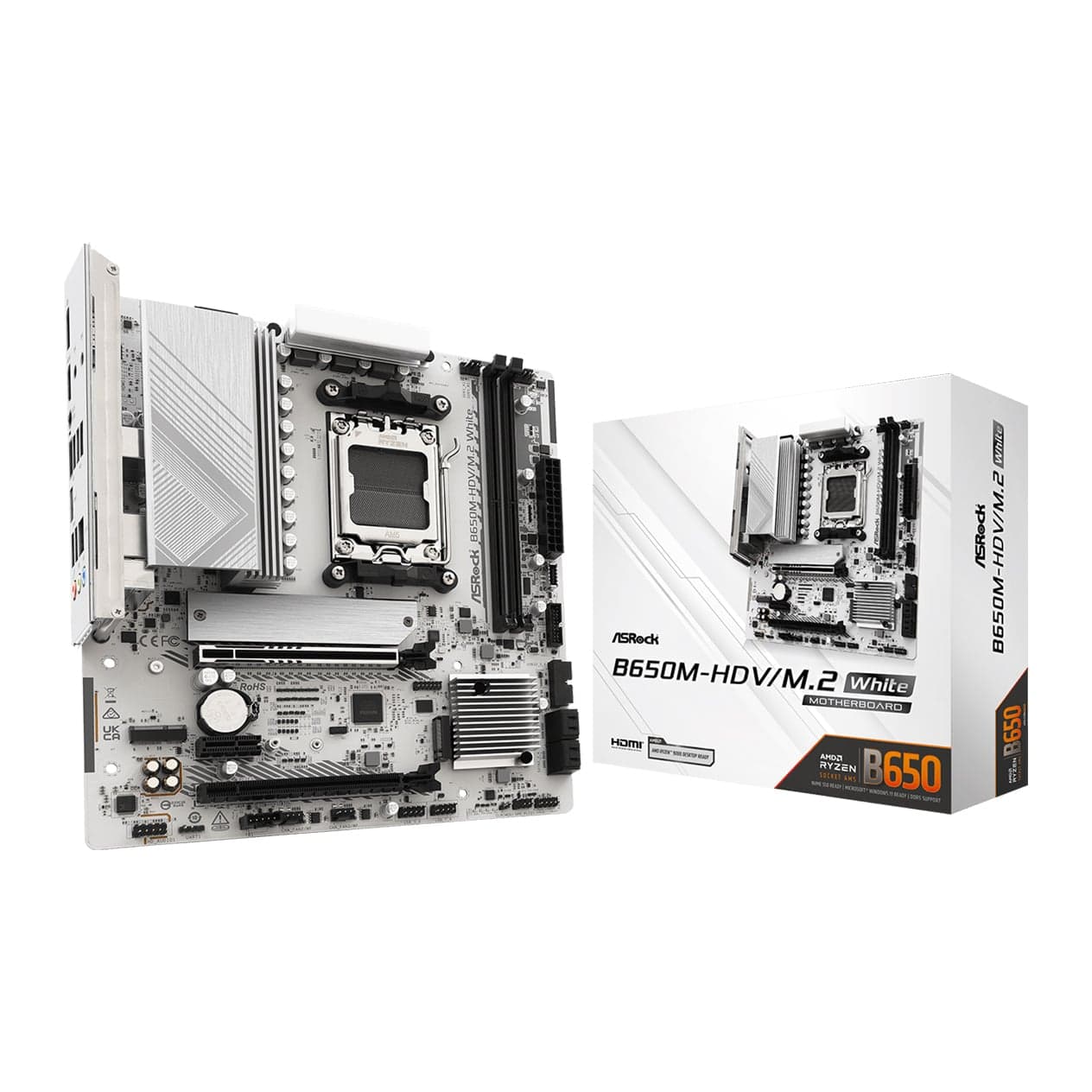 Mainboard ASRock B650M-HDV/M.2 White DDR5 | AM5, mATX, 2 khe RAM