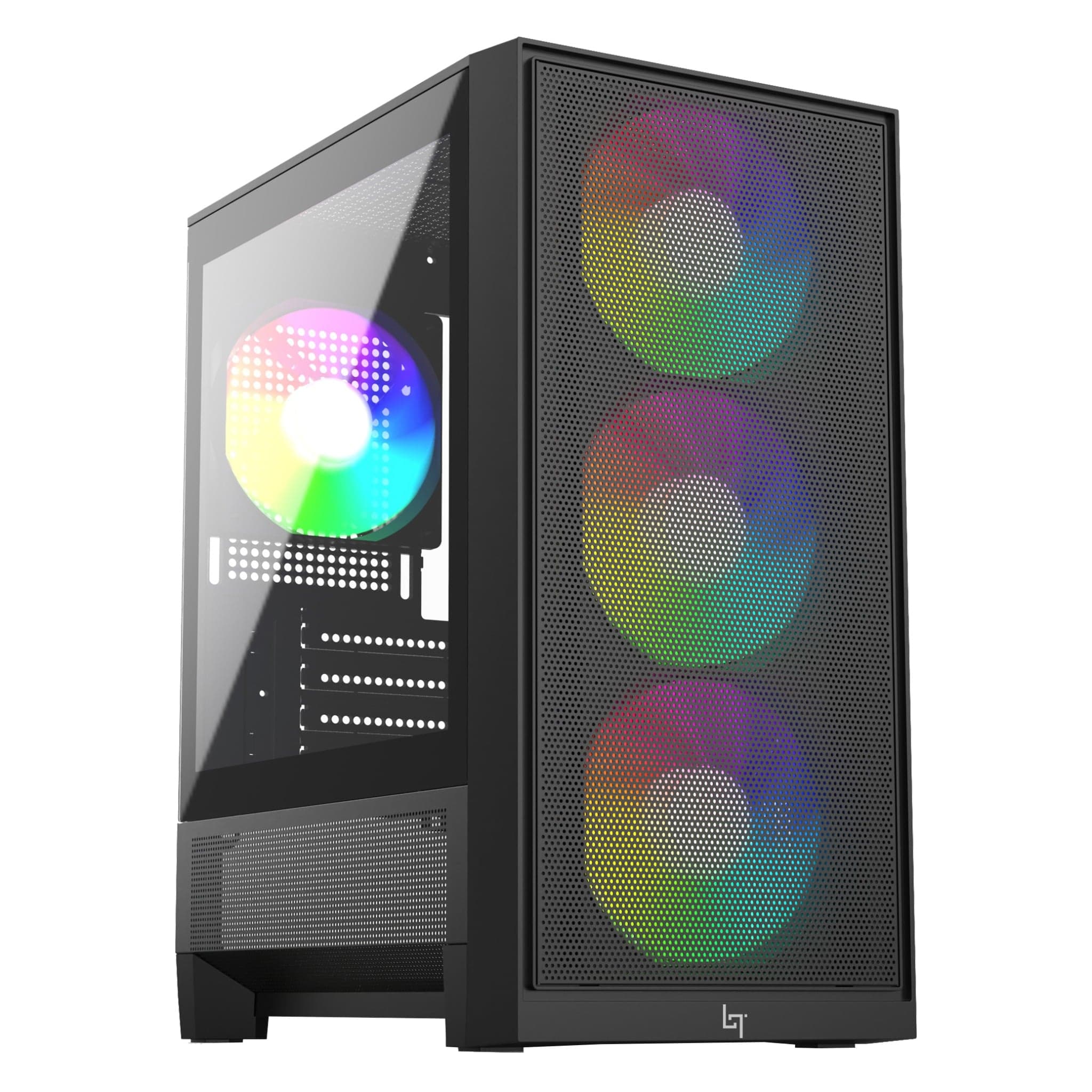 Thùng máy Gaming LinkTech Bahamut M 4F M-ATX (Kèm Sẵn 4 Fan Fixed RGB) - Đen