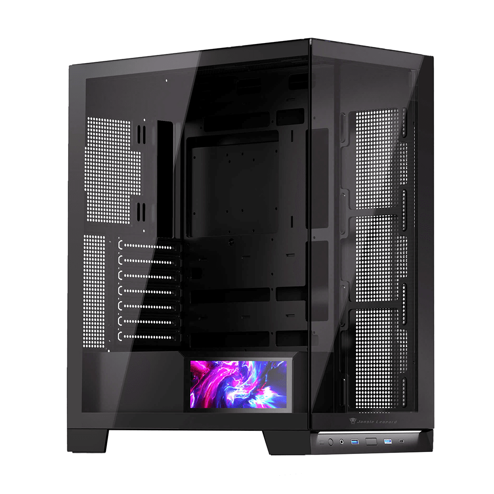 Thùng máy Leopard AX-8 LCD (Không kèm Fan) | Mid Tower, ATX/M-ATX/ITX, ARGB, Kính cường lực, Đen