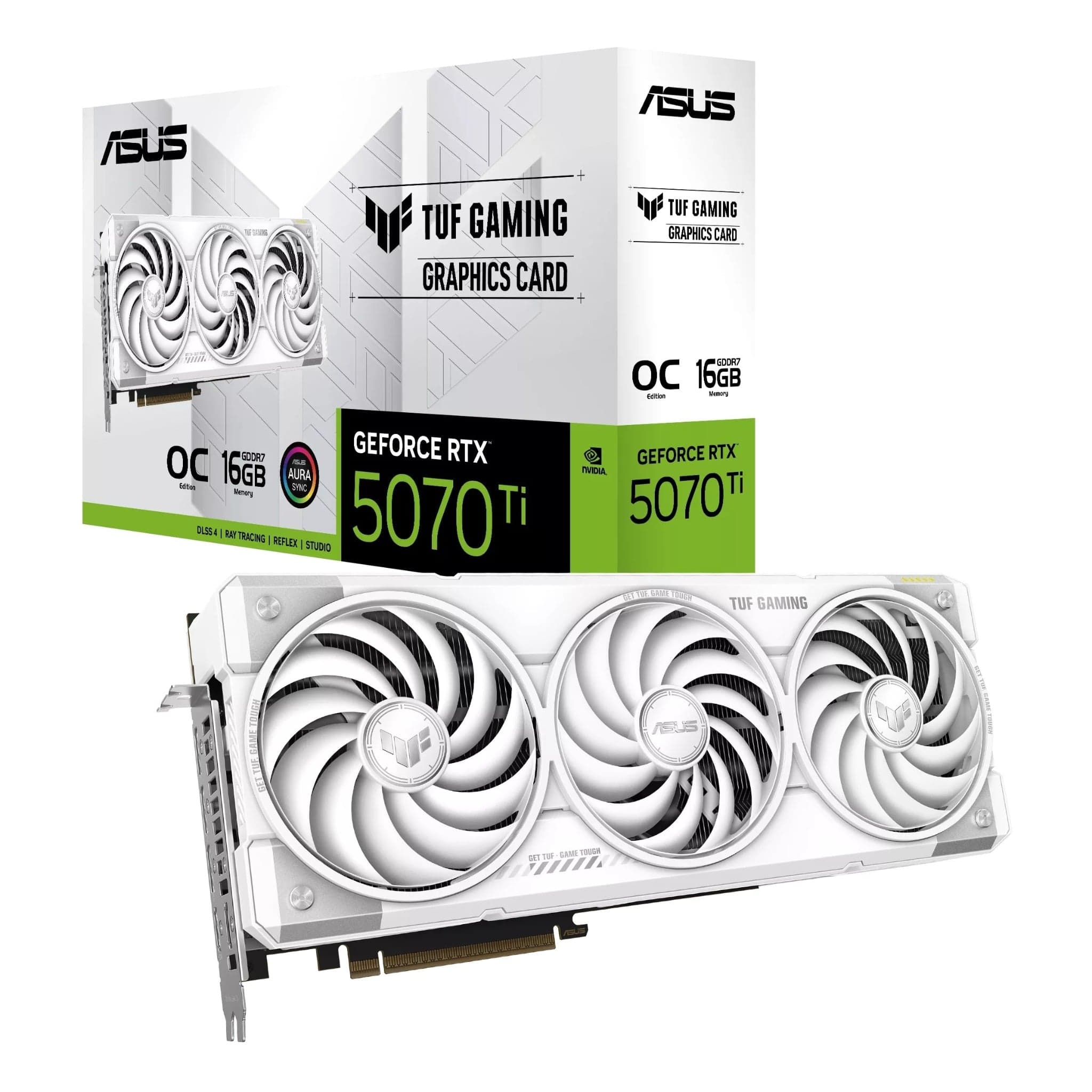 Card màn hình NVIDIA GeForce RTX 5070 Ti ASUS TUF OC White Gaming | 16GB GDDR7, White Edition (TUF-RTX5070TI-O16G-WHITE-GAMING)