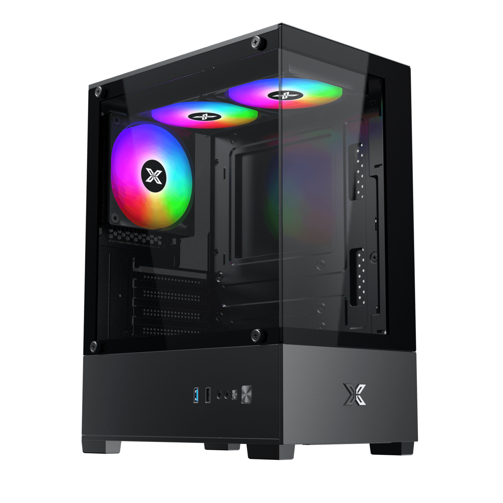 Thùng máy Xigmatek View III 3F | M-ATX/Mini-ITX, 2 Mặt Kính Cường Lực, Đen