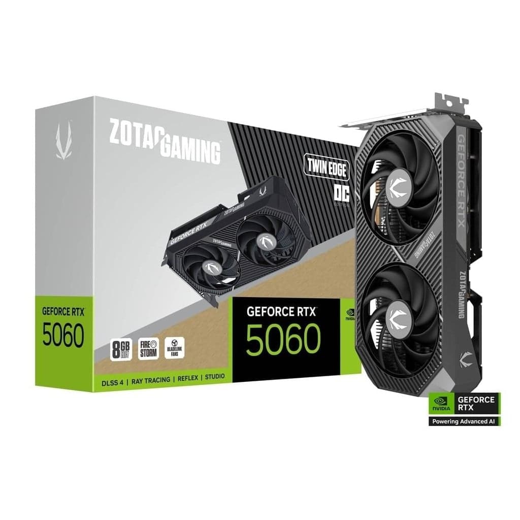 Card màn hình NVIDIA GeForce RTX 5060 ZOTAC Twin Edge OC | 8GB GDDR7, 3840 CUDA, 550W
