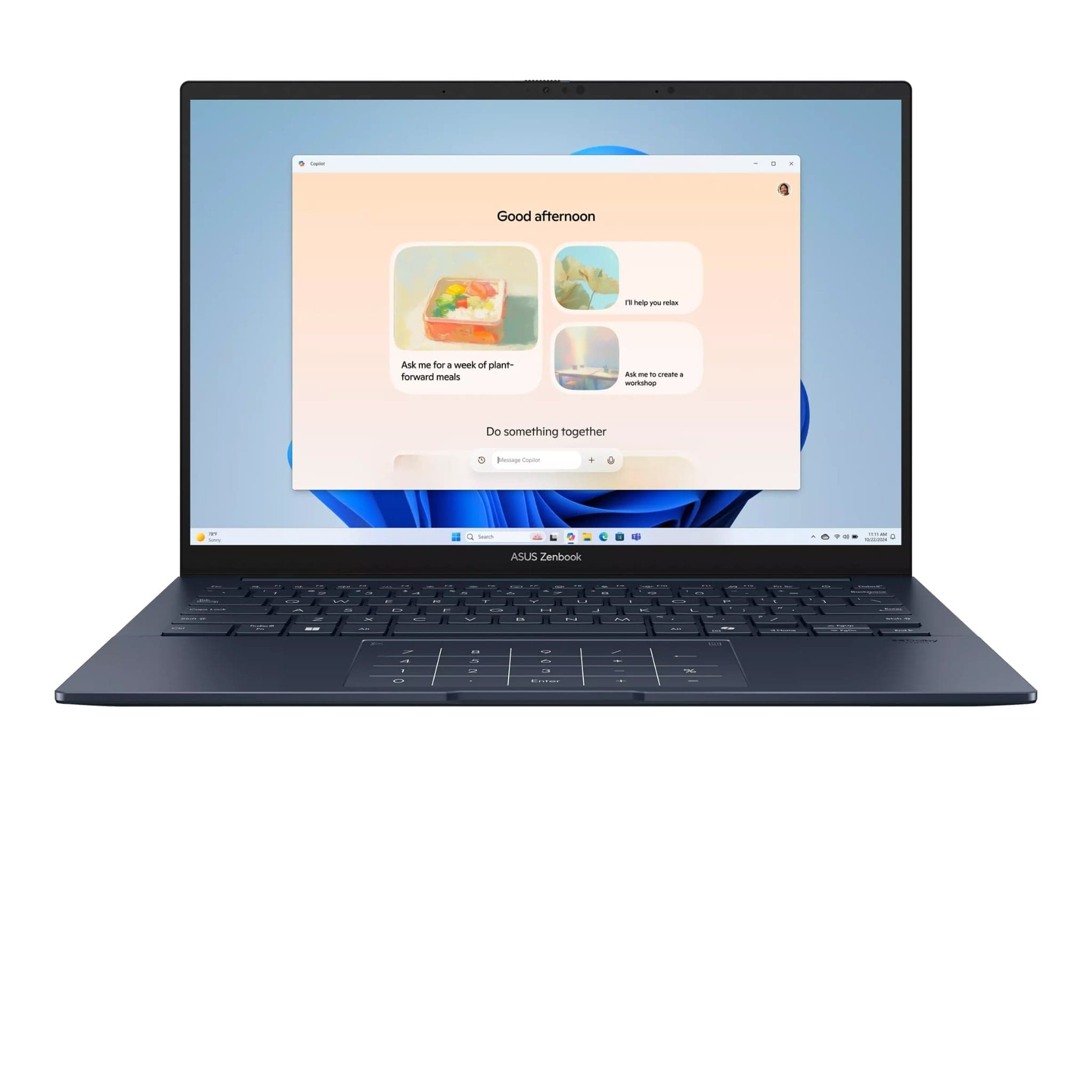 Laptop ASUS Zenbook 14 UX3405CA-ST628W | U5 225H, 16GB DDR5X, SSD 512GB NVMe, 14 inch 3K OLED 120Hz, Windows 11, Xanh