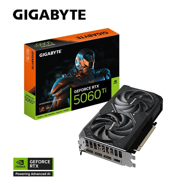 Card màn hình Gigabyte GeForce RTX 5060 Ti WINDFORCE MAX OC 8G (GV-N506TWF2MAX OC-8GD) | 8GB GDDR7, 4608 CUDA
