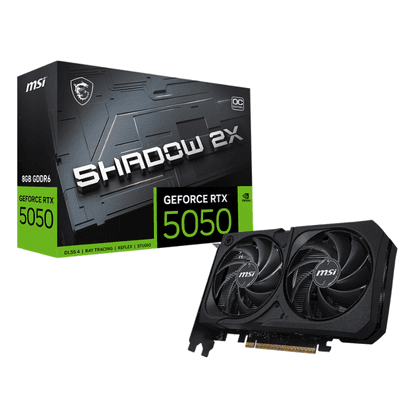 Card màn hình NVIDIA GeForce RTX 5050 MSI Shadow 2X OC | 8GB GDDR6, 2560 CUDA, 550W