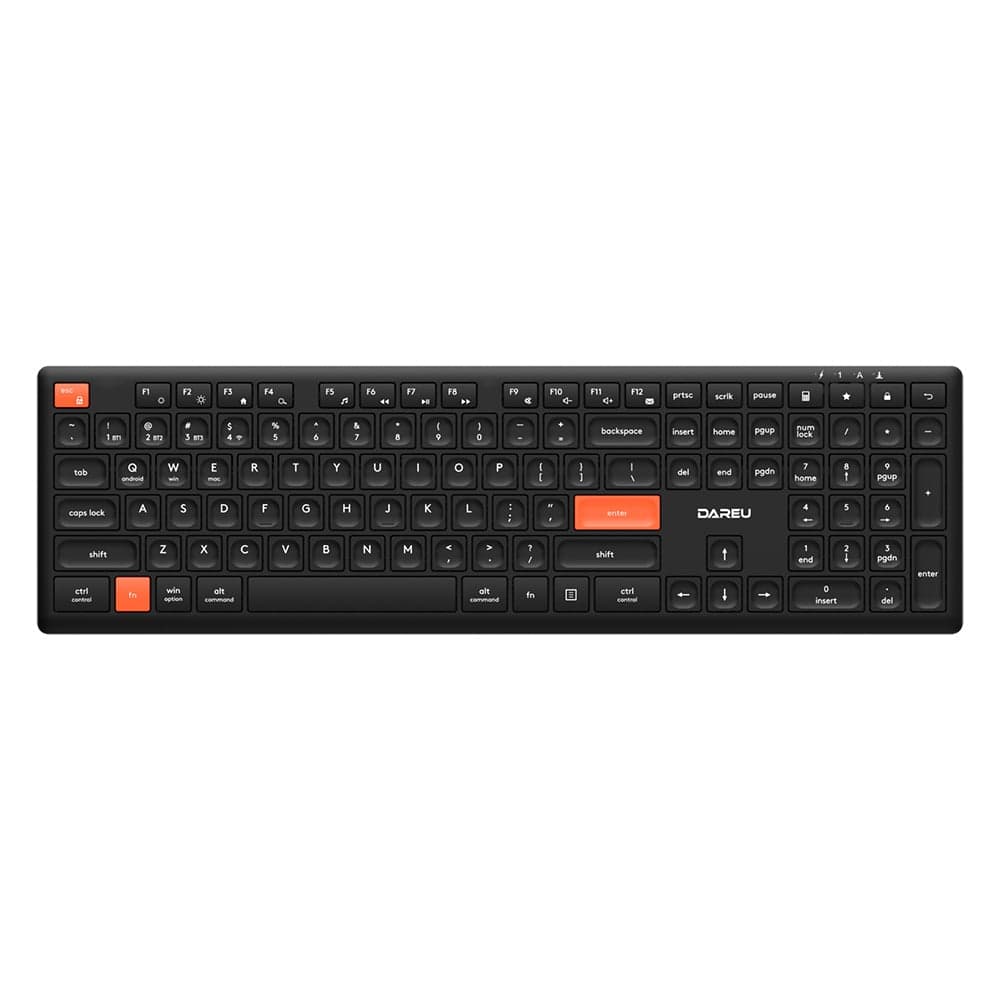 Bàn phím văn phòng Dare-U LK165D Black Orange | Không dây, Dual Mode, Scissor Switch