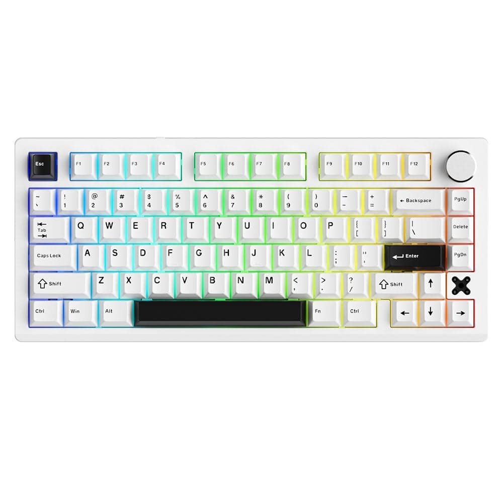 Bàn phím cơ Gaming Không Dây Dare-U Flex 75 White Black | Triple Mode, Gasket Mount, RGB, Pegasus Switch