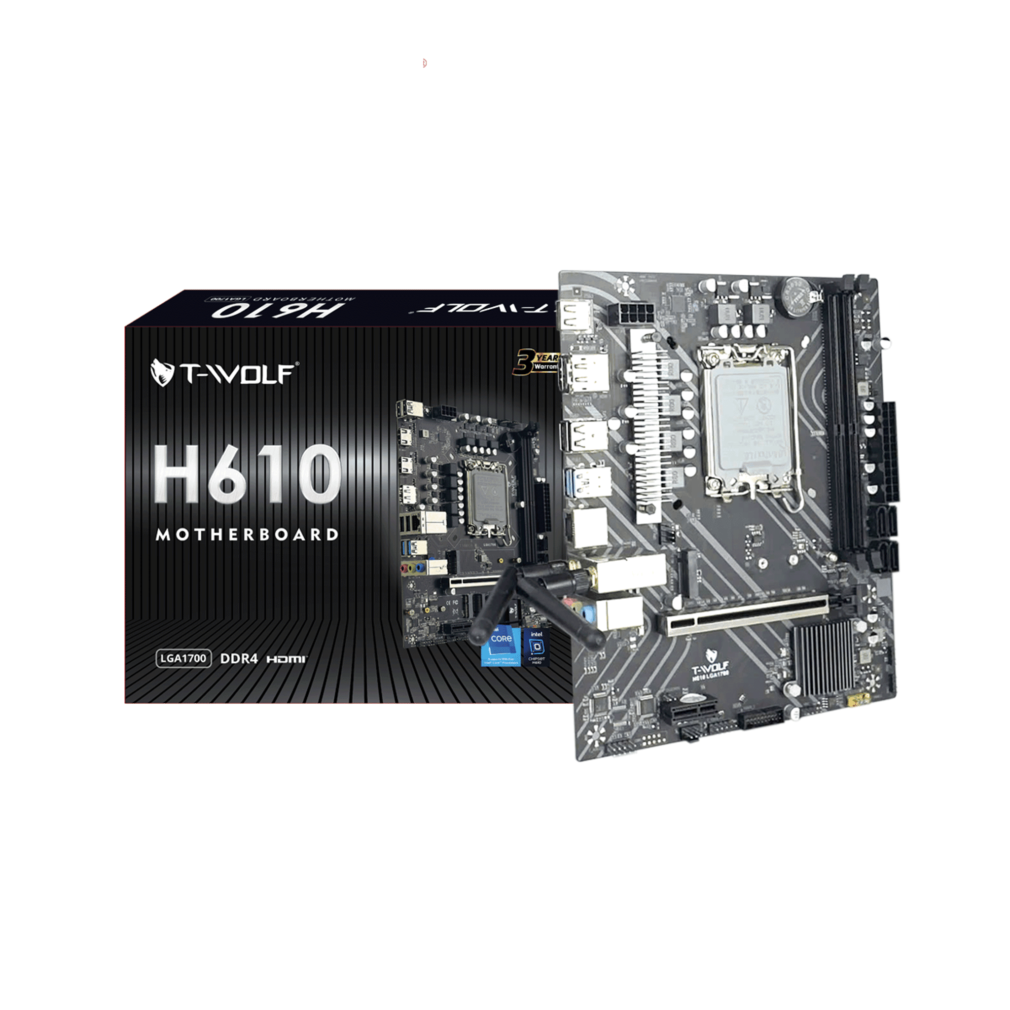 Mainboard T-Wolf H610M Wifi DDR4 | LGA 1700, mATX, 2 khe RAM