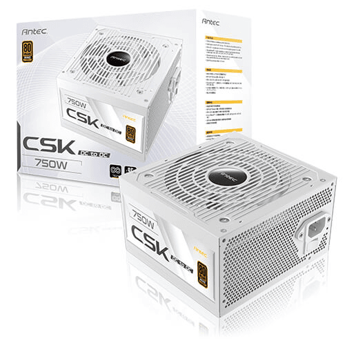 Nguồn máy tính Antec CSK DC 750 750W 80 Plus Bronze | Non Modular, PCIe 5.1, ATX, Trắng