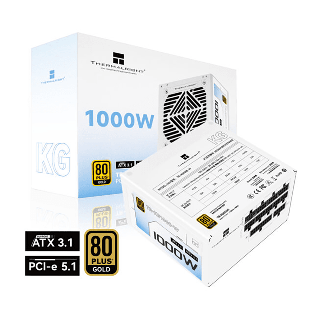 Nguồn máy tính Thermalright KG-1000-W 1000W 80 Plus Gold | Full Modular, PCIe 5.1, ATX 3.1, Trắng