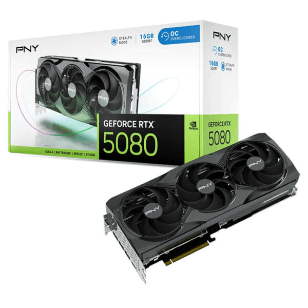 Card màn hình NVIDIA GeForce RTX 5080 PNY Triple Fan | 16GB GDDR7, 10752 CUDA, 850W