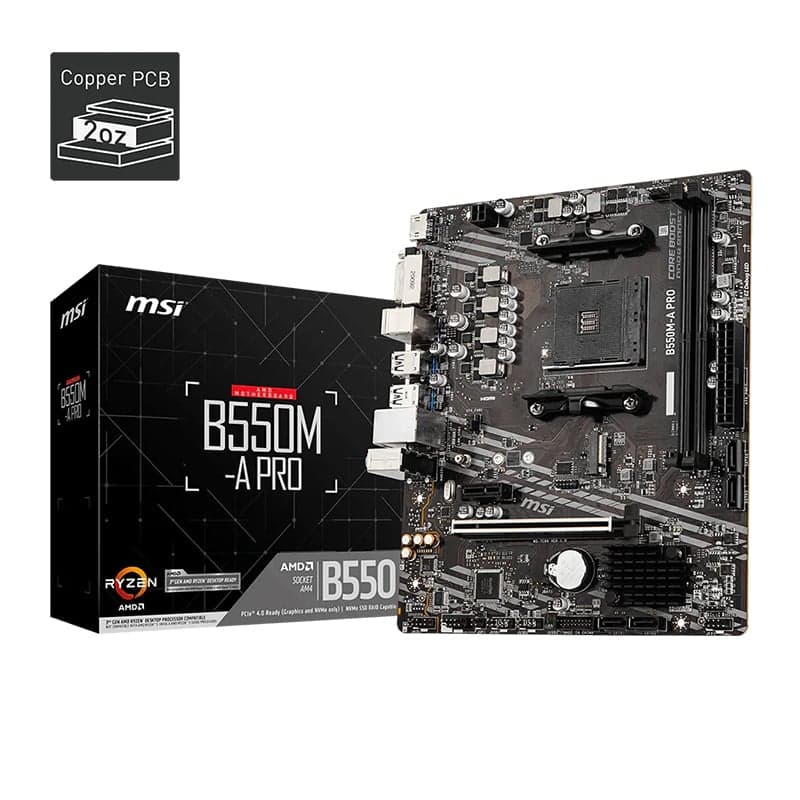 Mainboard MSI B550M-A PRO | AM4, mATX, 2 khe DDR4