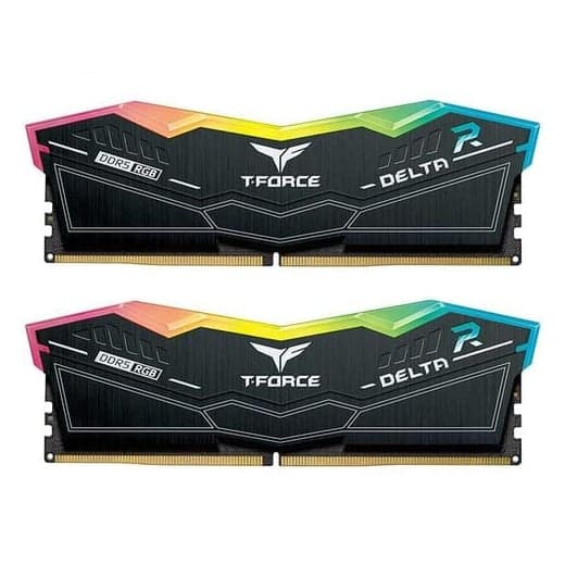 Ram DDR5 TEAMGROUP 32G/6000 T-Force Delta Black RGB (2x16GB) Tản Nhiệt (FF3D532G6000HC38ADC01)