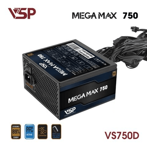 Nguồn máy tính VSP VS750D 750W | Non Modular, ATX