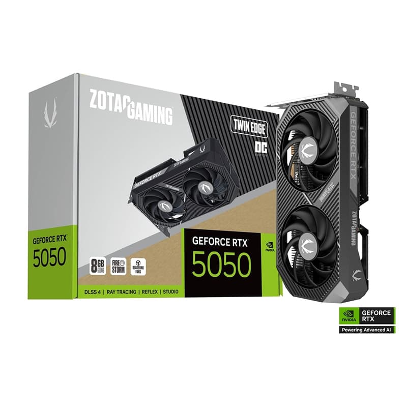 Card màn hình NVIDIA GeForce RTX 5050 Zotac Twin Edge OC (ZT-B50500H-10M) | 8GB GDDR6, 2560 CUDA, 550W