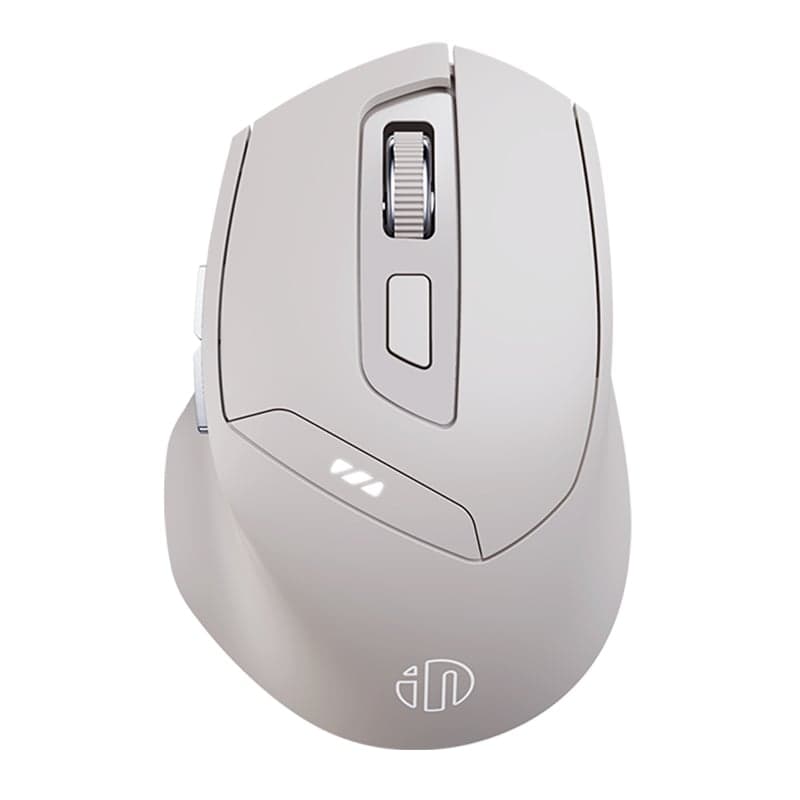 Chuột văn phòng INPHIC DR6 Chính Hãng | Wireless, Bluetooth, 2400 DPI, 84g, Trắng Xám