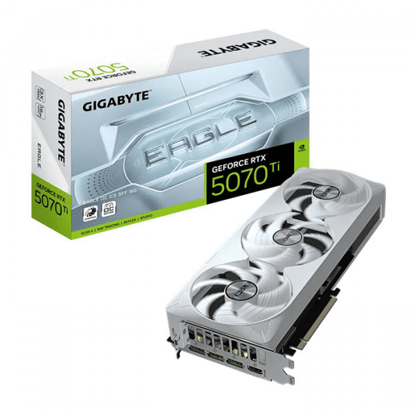 Card màn hình Gigabyte GeForce RTX 5070 Ti Eagle Ice SFF OC Ice | 16GB GDDR7, 8960 CUDA, PCIe 5.0, 3 Fan