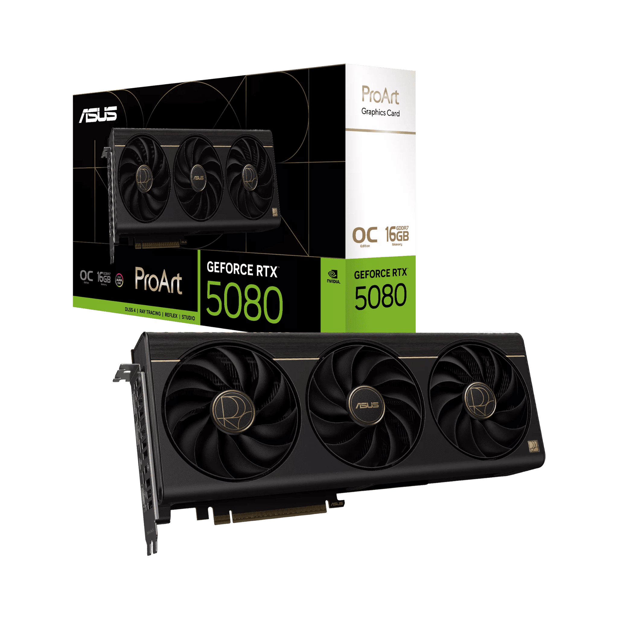 Card màn hình ASUS ProArt GeForce RTX 5080 OC 16GB GDDR7 (PROART-RTX5080-O16G) | 16GB GDDR7, OC Edition, 10752 CUDA