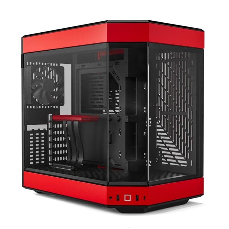 Thùng máy Hyte Y60 BlackCherry (CS-HYTE-Y60-BR) | Mid-Tower, Dual Chamber, Kèm sẵn Riser PCIe 4.0, Đen Đỏ