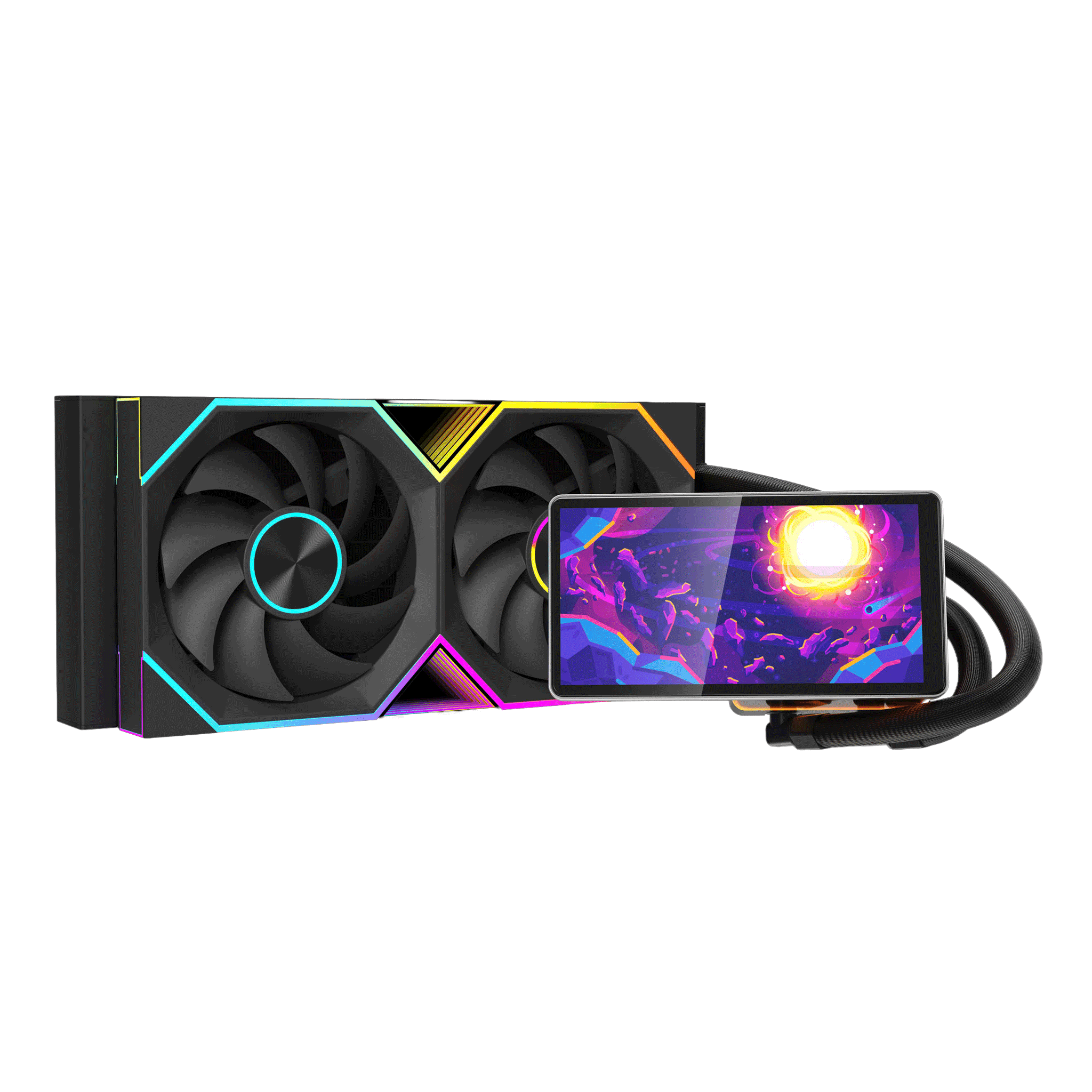 Tản nhiệt nước Leopard Pro Flow 240 Black | ARGB Display, Đen